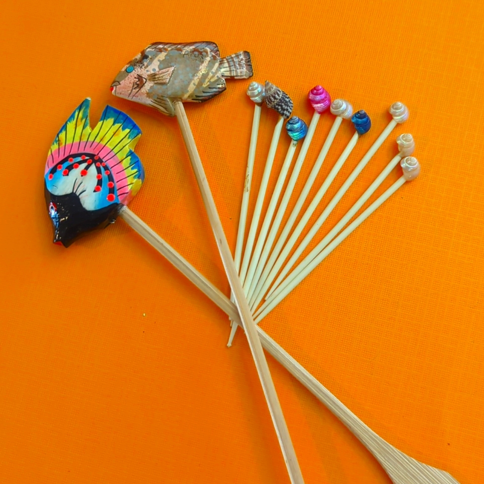 5/$20 Fish & Shell Hors D'oeuvre Picks And Stirrers